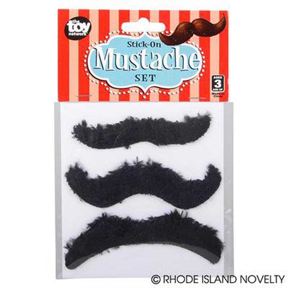The Toy Network-3.5" 3 Piece Stick On Mustache Set-CO-MUST3-Legacy Toys